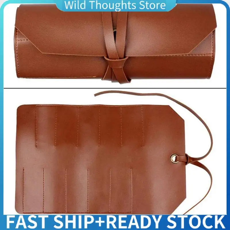 

2X Leather Tool Roll, Leather Tool Kit Storage Bag, Multi Functional Leather Kit Bag Bicycle Repair Tool Kit Bag-[Qahk]