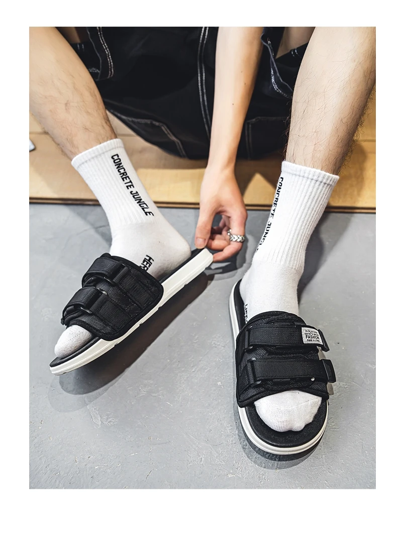 Herren Outdoor-Hausschuhe, für den Innenbereich, lässige Hausschuhe, rutschfest, weicher Boden, Hakenschlaufen-Hausschuhe, modische Strand-Sommersandalen, Flip-Flop – Detail 22