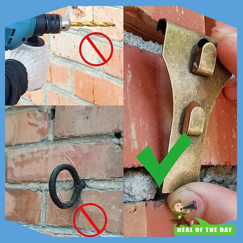 

24-часовая доставка, зажимы для кирпичных крючков-зажимы, зажим для подвешивания на открытом воздухе, настенные картинки, вешалки для кирпича, крепежный крючок, кирпичные зажимы