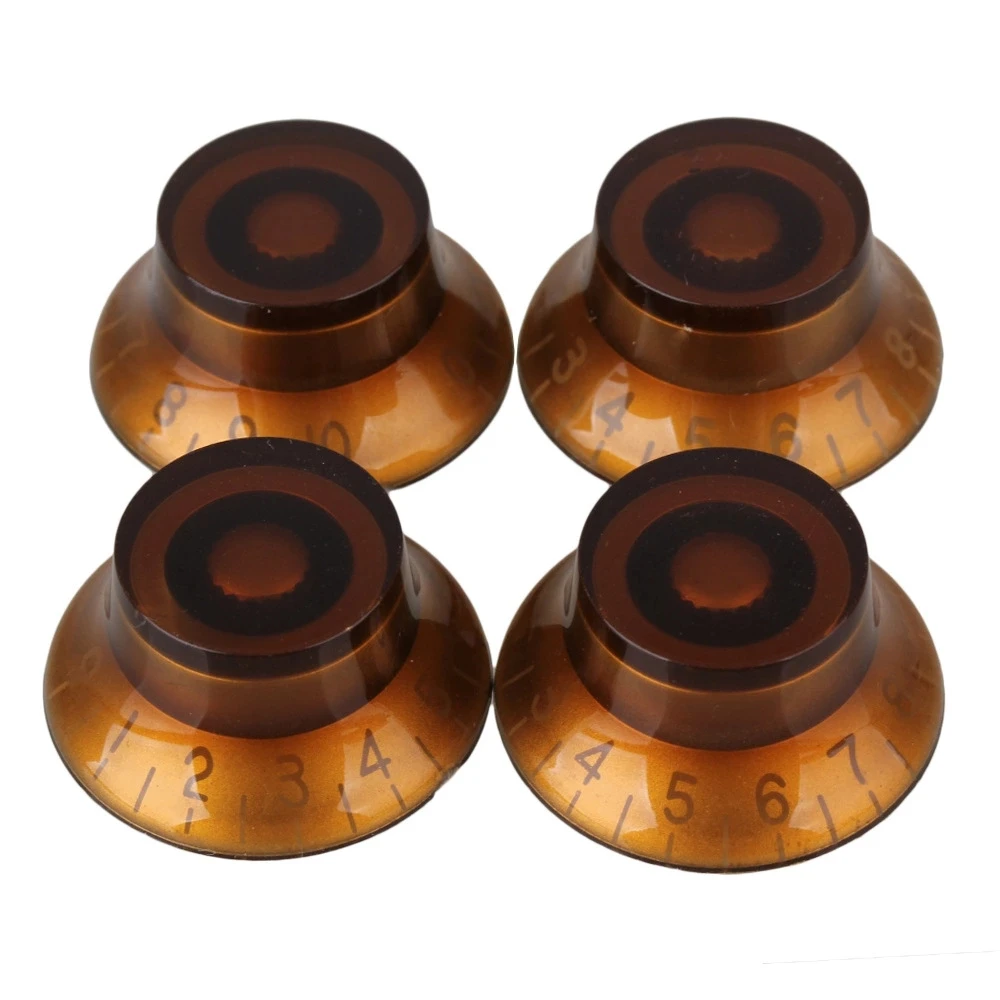 4x Top Hat Transparent Volume Tone Control Knob for Electric Guitar 6mm Dia Hole