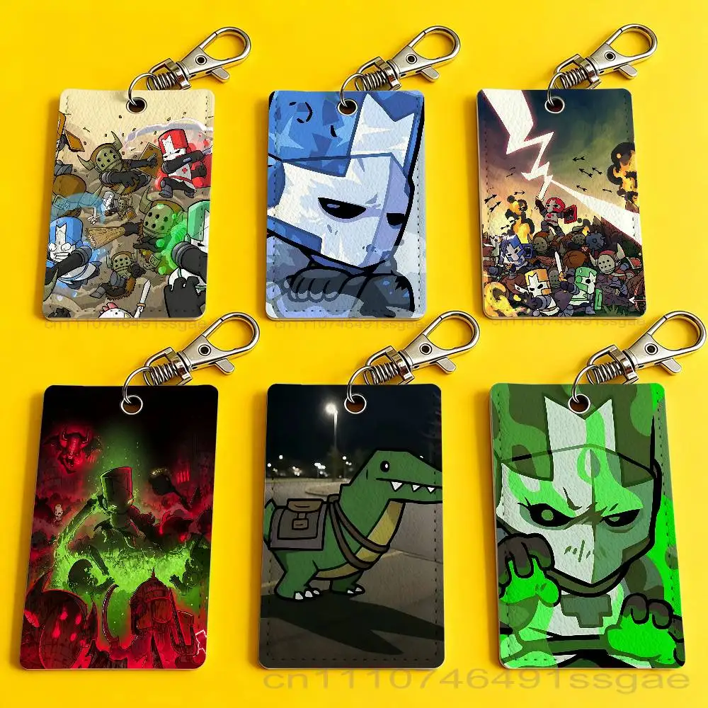 

Hot Game C-Castle Crashers Card Holder Keychain Badge Holder Card Pass Hang Rope Lariat Lanyard for Key Rings Accessories Gift