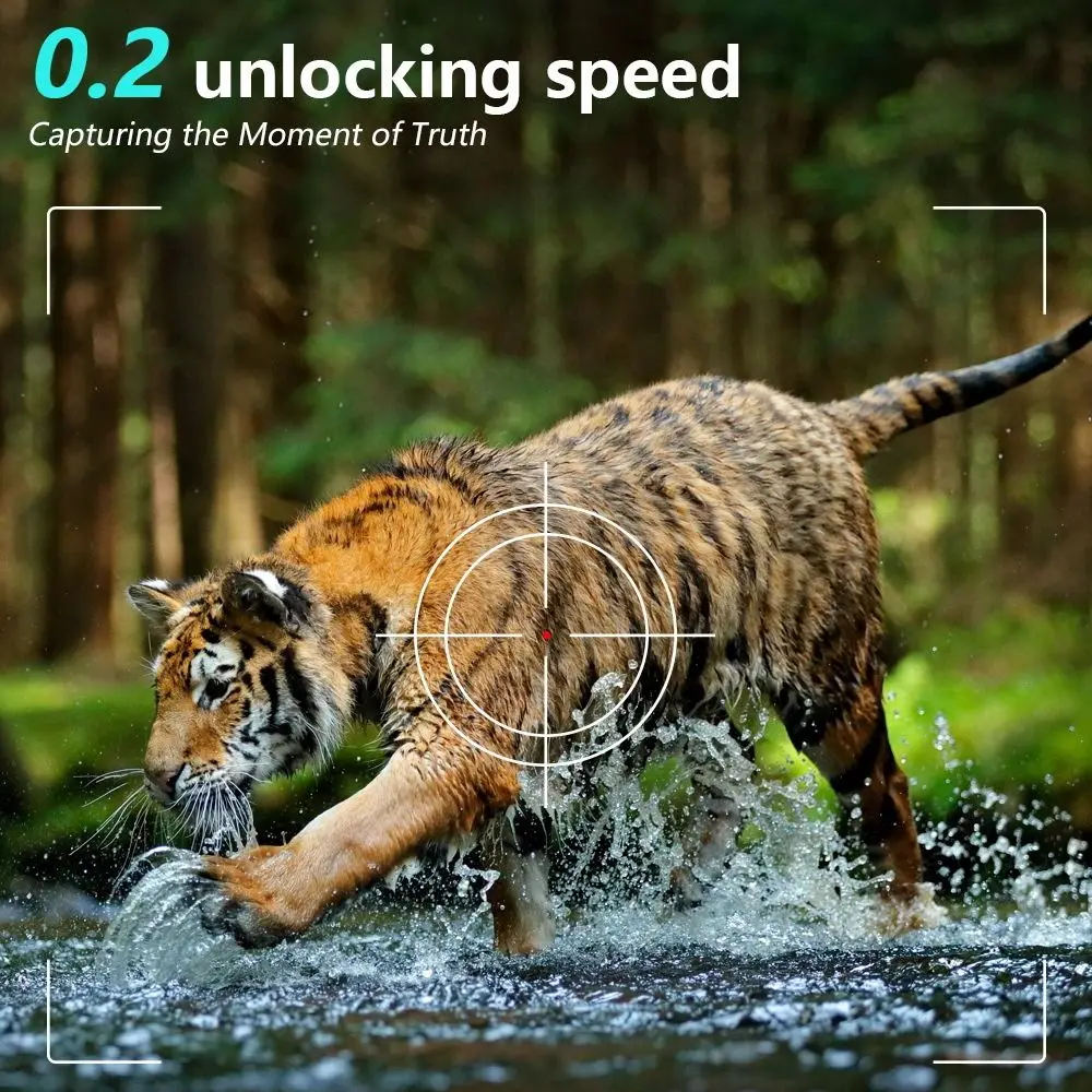 IP66 Waterproof Outdoor Infrared Trail Camera 120° Wide-Angle 0.2s Trigger Speed 60MP Wildlife Tracker Camera 5K Video