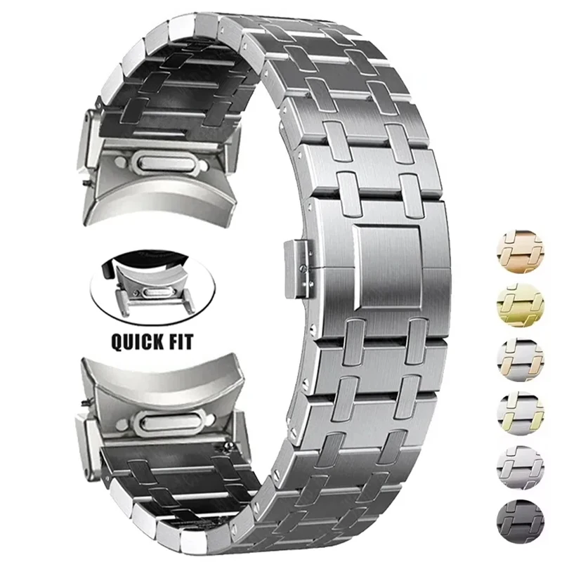 Correa de ajuste rápido de lujo para Samsung Galaxy Watch 7/6/5 40 44mm pulsera de acero inoxidable para GALAXY 4 6Classic 46 47mm sin banda de espacio