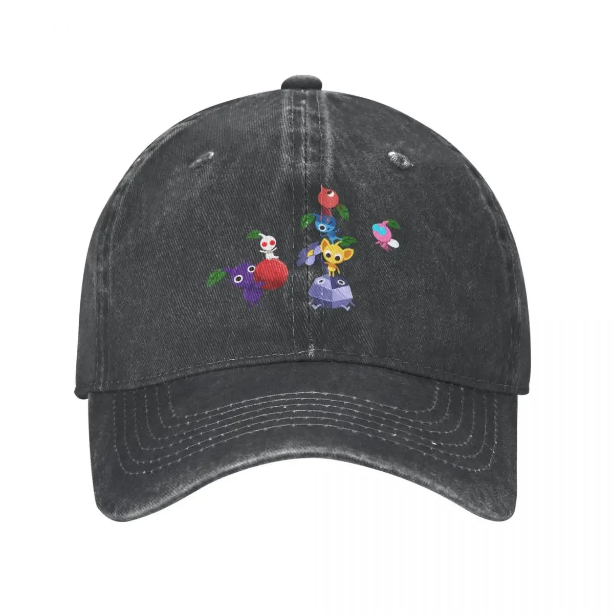 PIKMIN - Collage of Characters Cowboy Hat Horse Hat Mountaineering Golf Cap Military Cap Man Caps For Men Women's