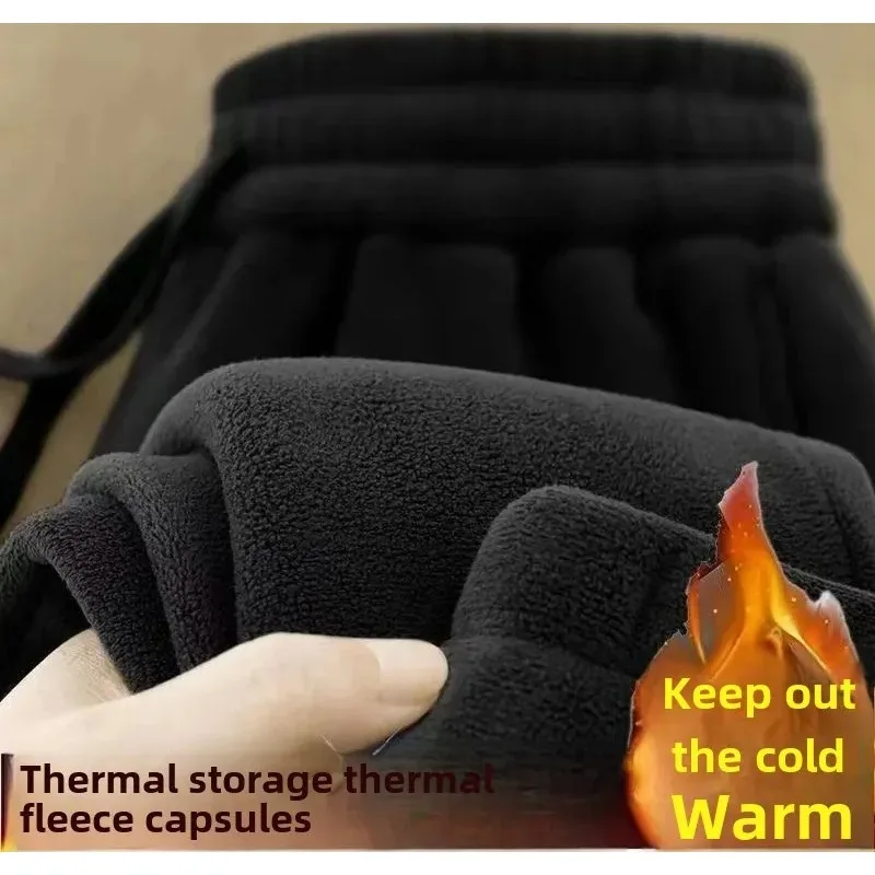 

Autumn Winter Double-Sided Zippered Fleece Pants for Men Thickened Winter Warm Sweatpants Casual Loose Fit Outerwear Trousers