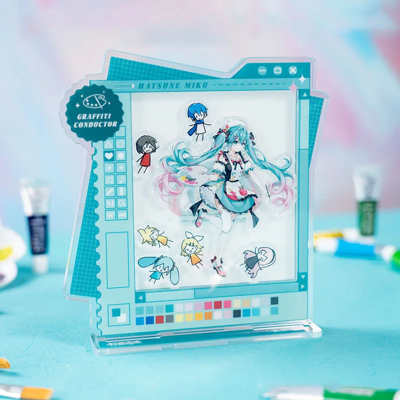 Hatsune Miku Graffiti Standing Plates Anime Cartoon Desktop Ornament Conductor Series Acrylic Rocking Music Birthday Gift