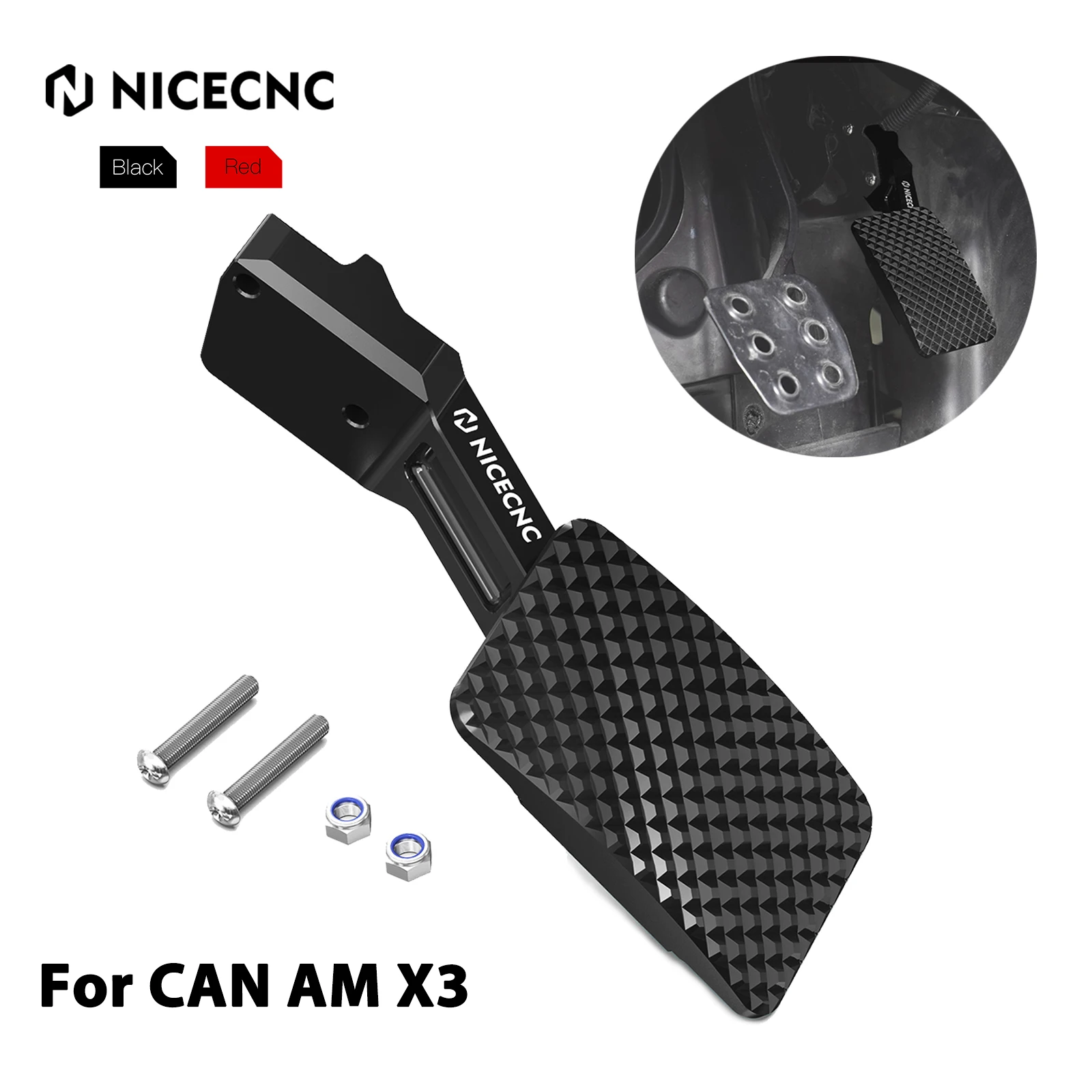 

NICECNC UTV X3 Throttle Gas Pedal Extender For CAN AM Maverick X3 900 Max R RR 4x4 Turbo DPS Accelerator Pedal UTV Accessories