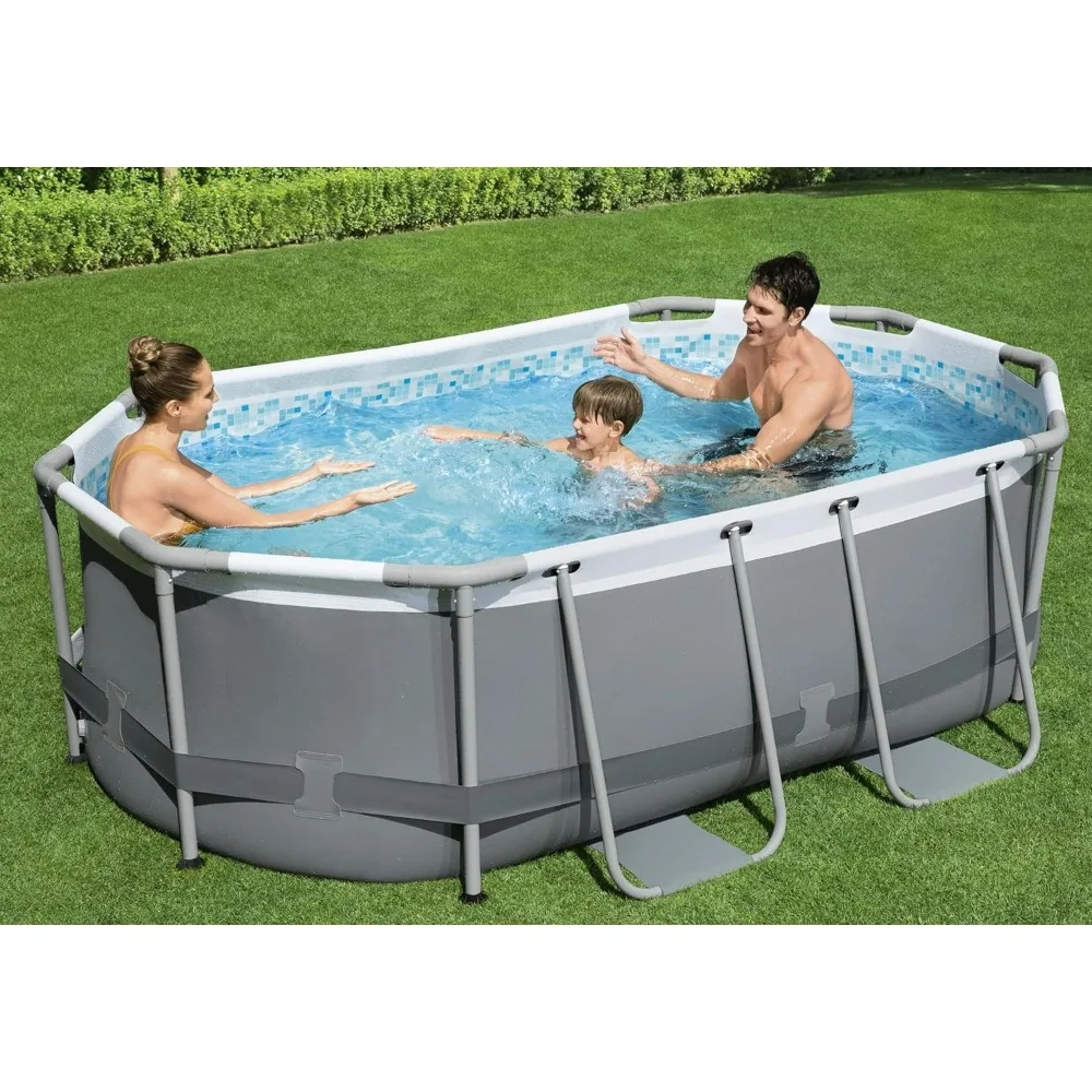 Imagem -03 - Outdoor Garden Pool Grupo Inclui Bomba de Filtro e Chemconnect Dispenser Oval Grande Piscina Familiar 10 x x 33