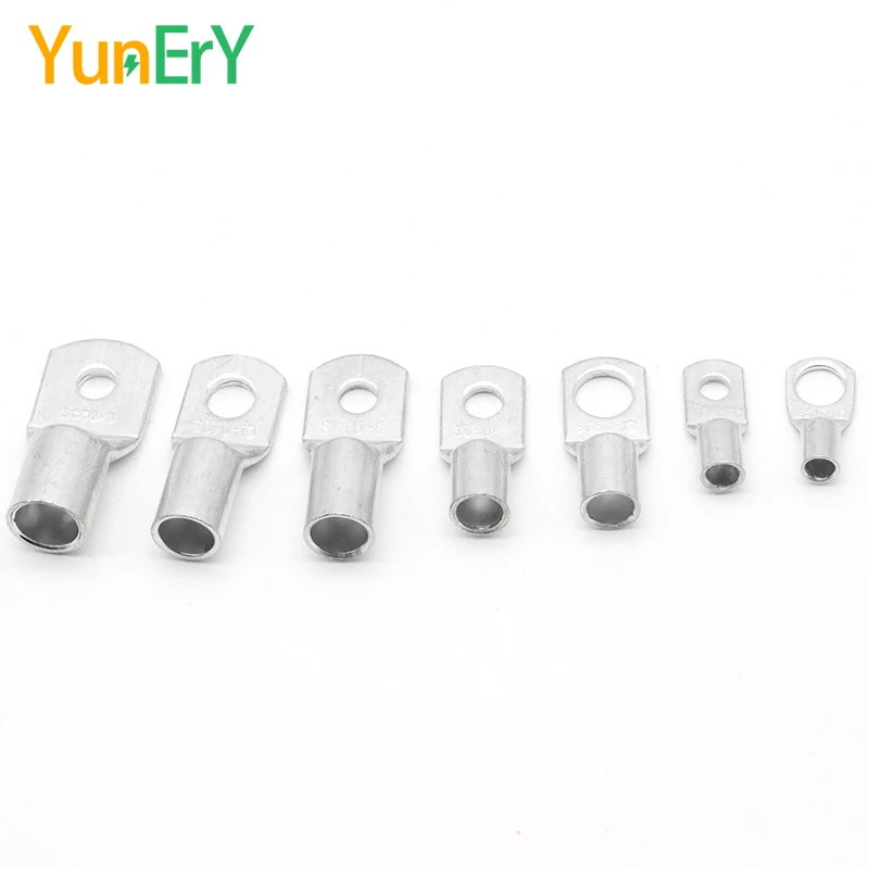 10/25/50 PCS SC6 SC10 SC16 SC25 SC35 SC50 Terminals 10-50 MM ² Cable Lug Wire Connector Thick Tinned Solder Lug 10-1/0 AWG