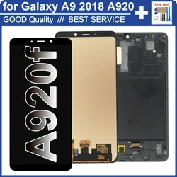 Super AMOLED LCD for Samsung Galaxy A9 2018 A920F LCD Display Touch Screen Digitizer Assembly for Samsung A920F LCD With Frame