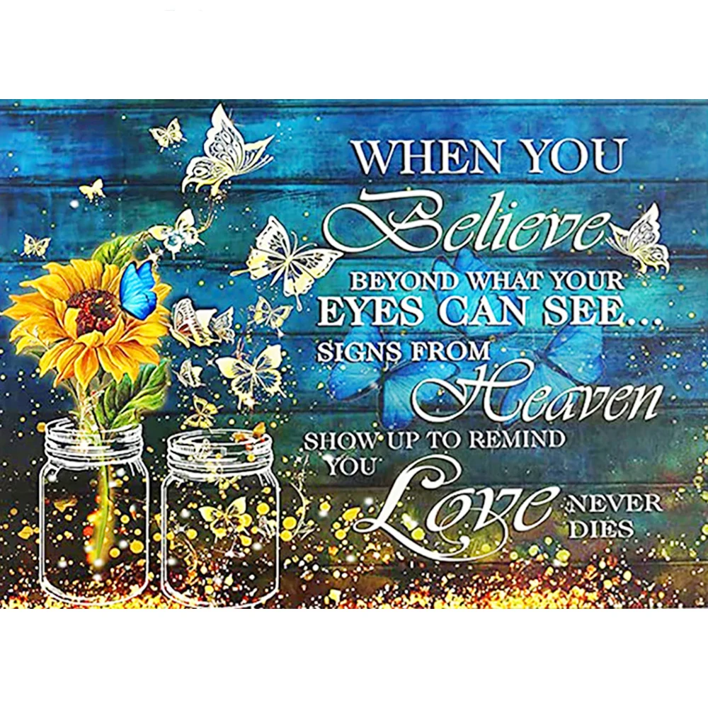 YI BRIGHT Diamond Embroidery Text Landscape Mosaic Handicrafts Home Decor Diamond Painting Sunflower Rhinestones