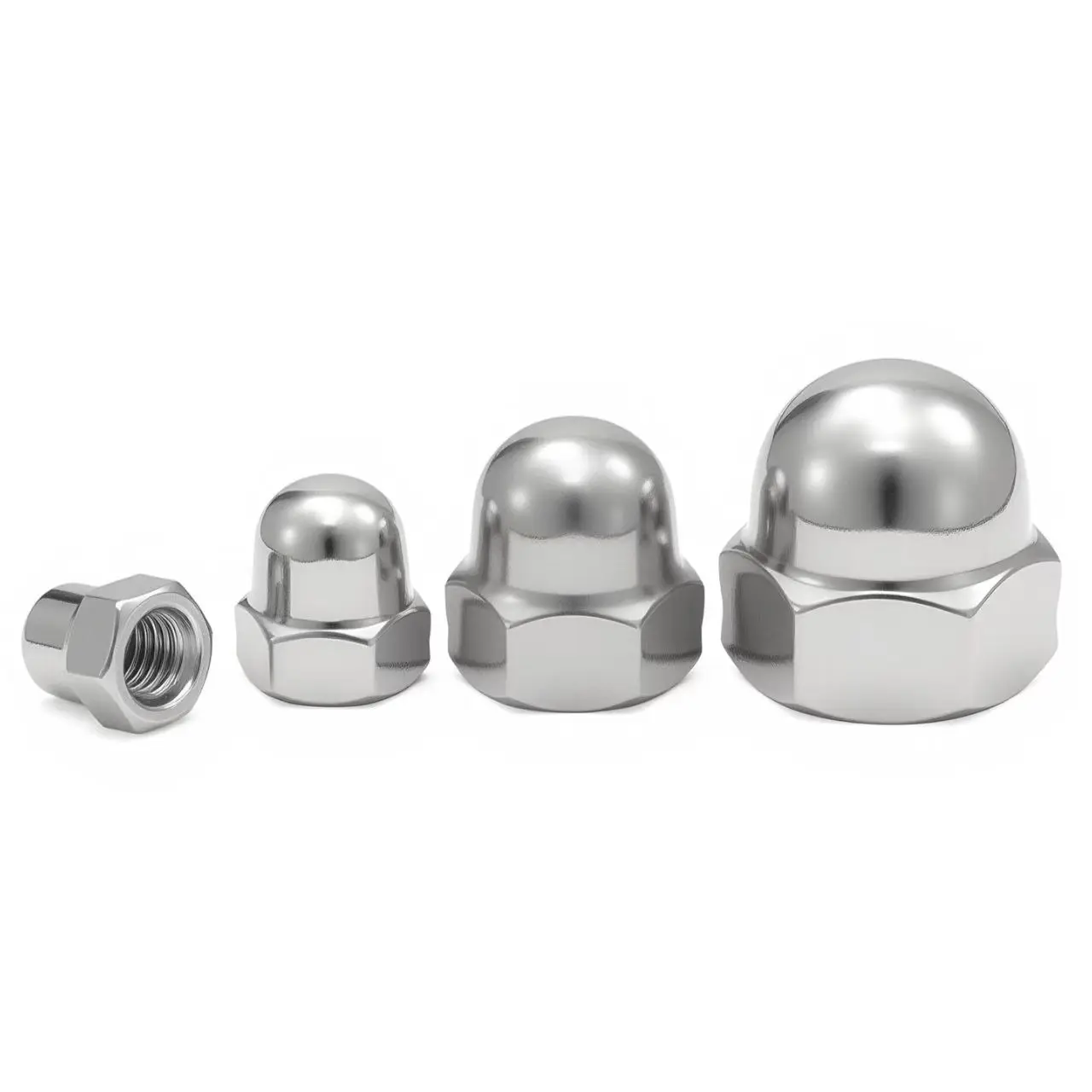 M3 M4 M5 M6 M8 M10 M12 M14 M16 M20 M22 M24 304 A2-70 Stainless Steel Hex Hexagon Decorative Cover Semicircle Dome Cap Acorn Nut