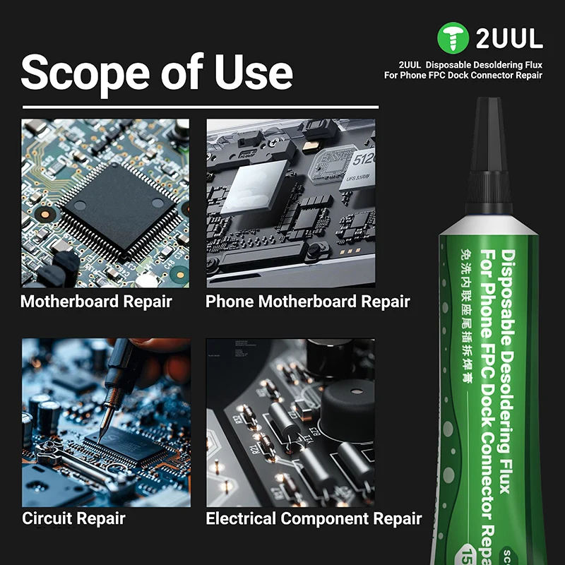 2UUL SC97 15ml Disposable Desoldering Flux for Mobile Phones Electronic Welding Dock Connector Repair Desoldering Flux
