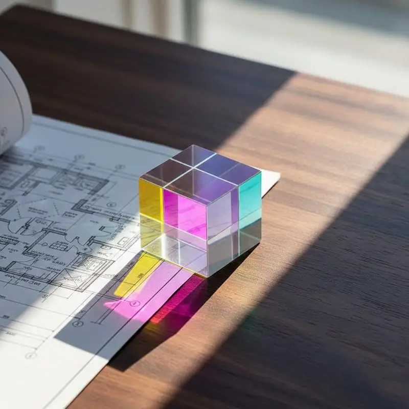 Hexahedral 3D Color Magic CMY Cube 15/20mm Crystal Optical Prism Creative Birthday Gift for Teens Photography Art Lovers