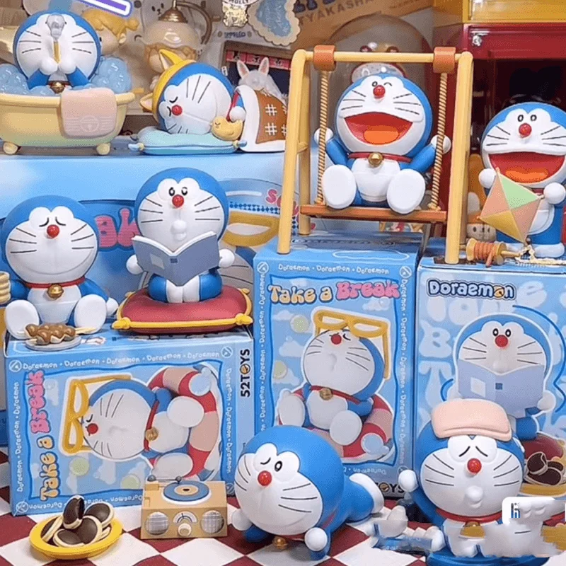 New Anime Doraemon Collectible Figures Takeabreak Series Blind Box Trendy Figure Office Decoration Home Decoration Gift