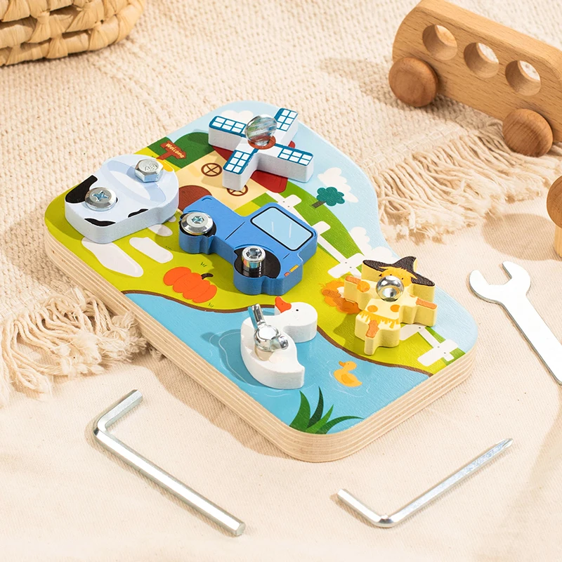 Crianças brinquedos educativos para crianças ferramenta parafuso porca 3d puzzle brinquedos padrão dos desenhos animados presente montessori auxiliares de ensino