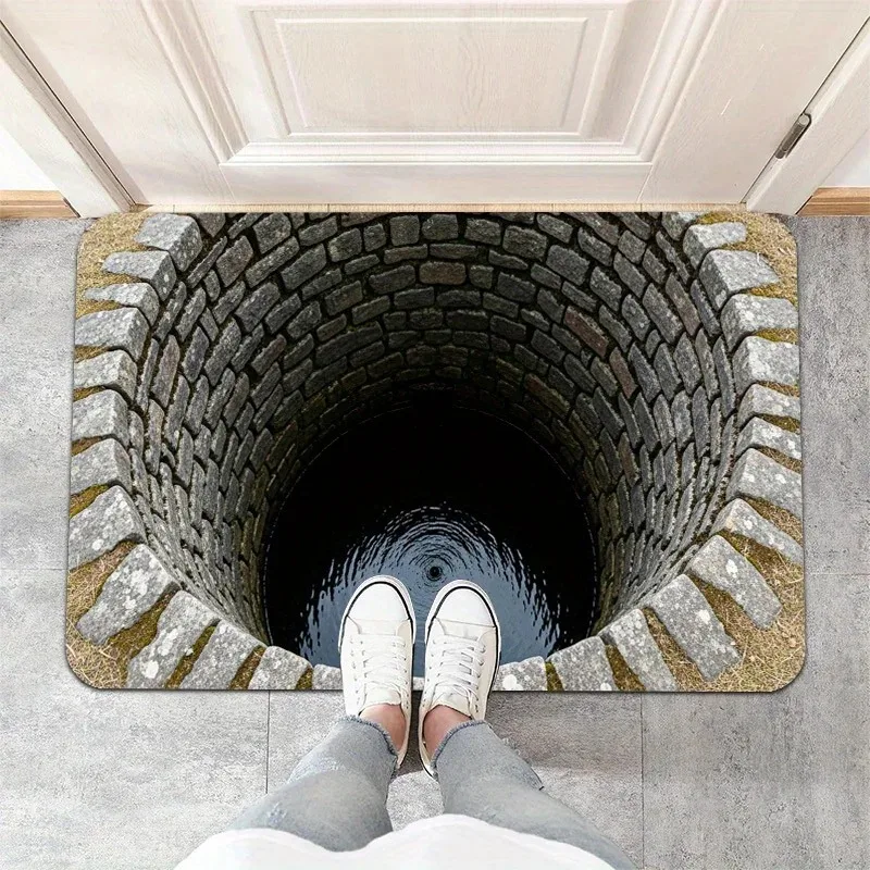Vortex Well Mat A Stunning Optical Illusion for Your Entrance Unique Floor Mats 3D Graphic Designs Skid Resistant Carpet