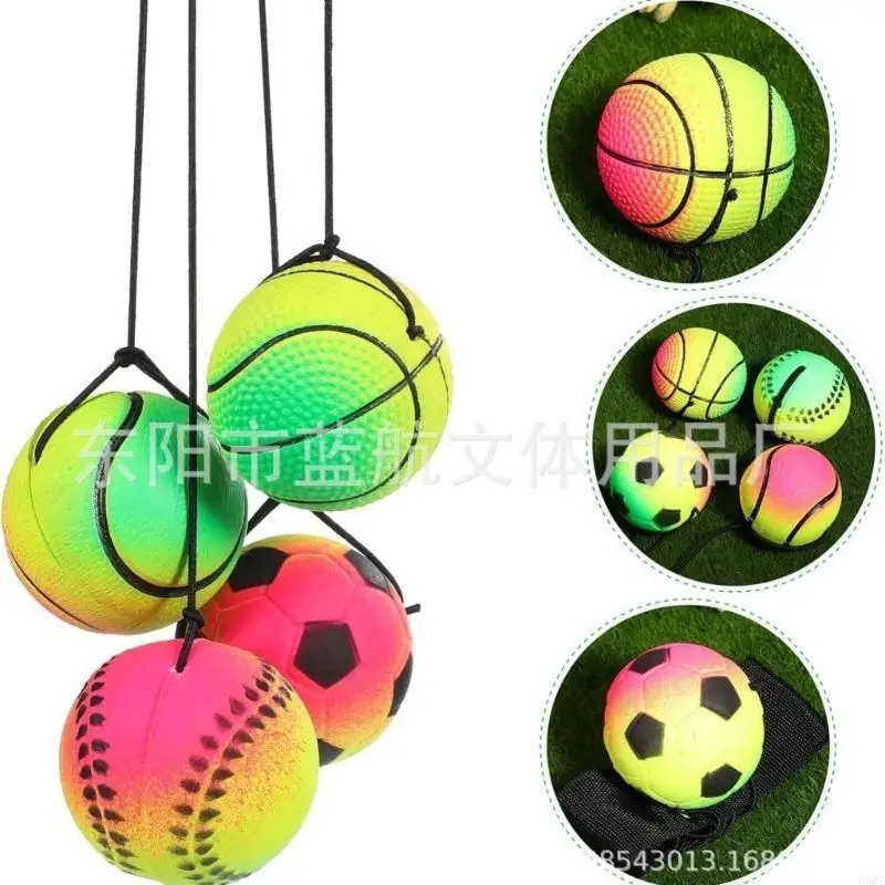 Elastic Hand Ball Colorful Handheld Fitness Ball Rebounds Bounce Ball Toy 