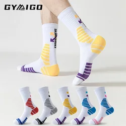 GYMIGO New Style Fashion Basketball Socks High Quality Compression Cycling Socks Men Athletic Quick Dry Soccer Socks For Men