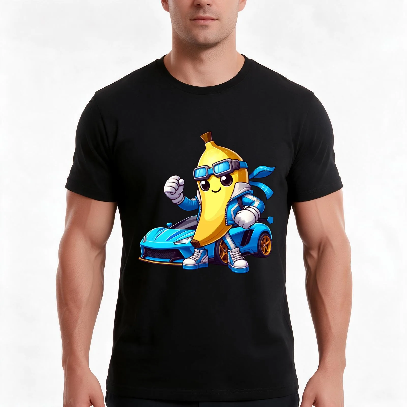 Peely T-Shirt, Summer Casual Cotton Tee, Oversized Streetwear Tops, Vintage Graphic Print, Loose Fit Short Sleeve, 100% Cotton