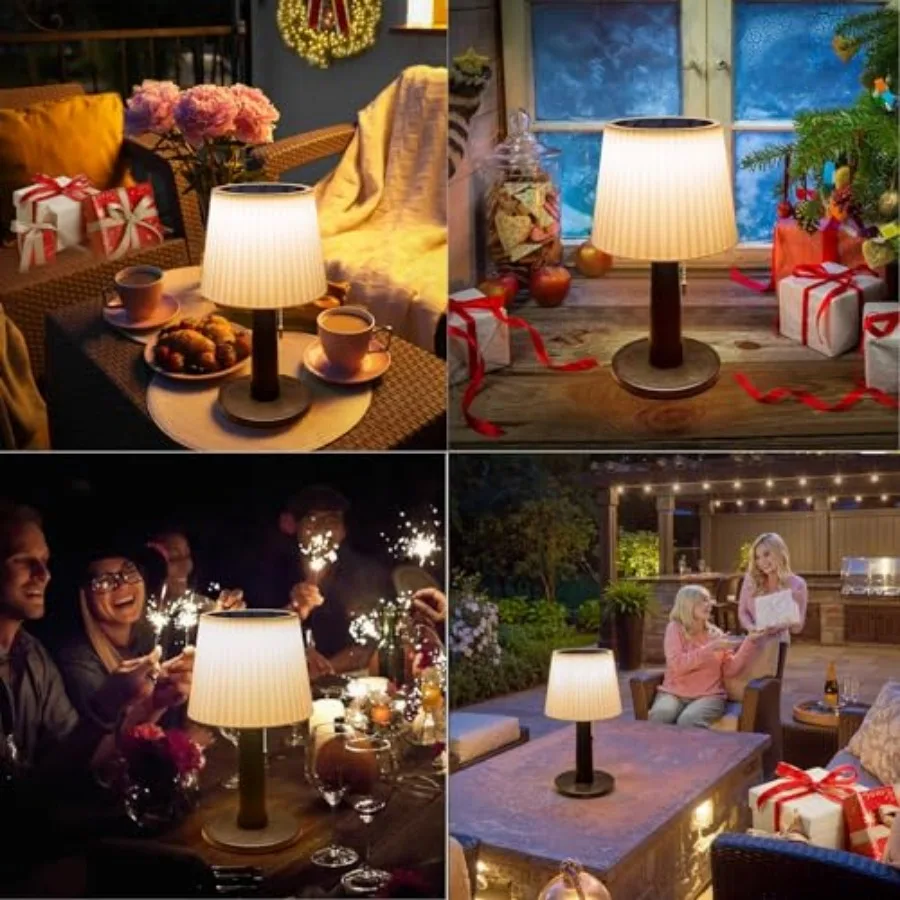 Solar Table Lamps Outdoor Indoor - Mothers Gifts 3 Lighting Modes 4000mAh Eye-Caring LED Waterproof Cordless Solar Desk Lamp wi view 3