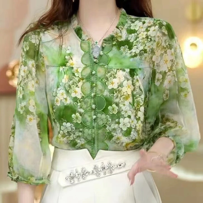 Spring Summer Shirt 2024 New Shirt Women\'s Printed Top Beautiful Brand New Fashion Blouses Blusas