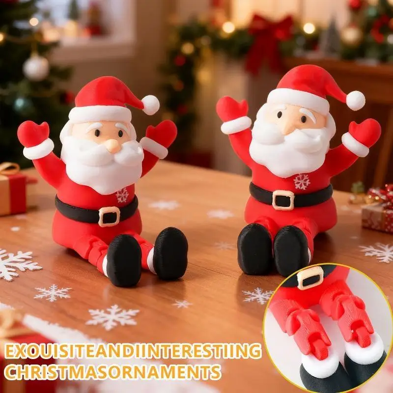 Water-resistant Santa Claus Dangling Leg Figurine Desktop Edge Ornament for Xmas Outdoor Patio Decor Gift