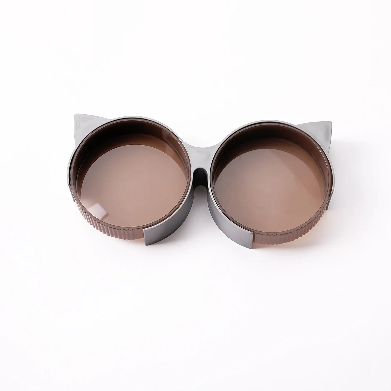 고양이 음수 그릇 사료 그릇 고양이 귀 모양 안경 얕은 입구 이중 그릇 흔들림 방지 강아지 그릇 애완용품