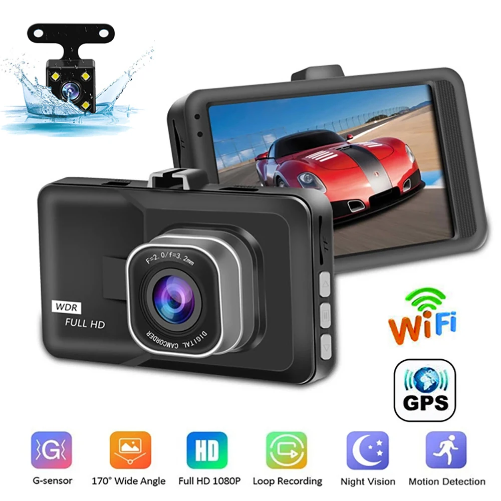 

Dash Cam Car DVR WiFi GPS Dashcam Night Vision 1080P Full HD Video Recorder Rear View Vehicle Camera Car Accessories Black Box