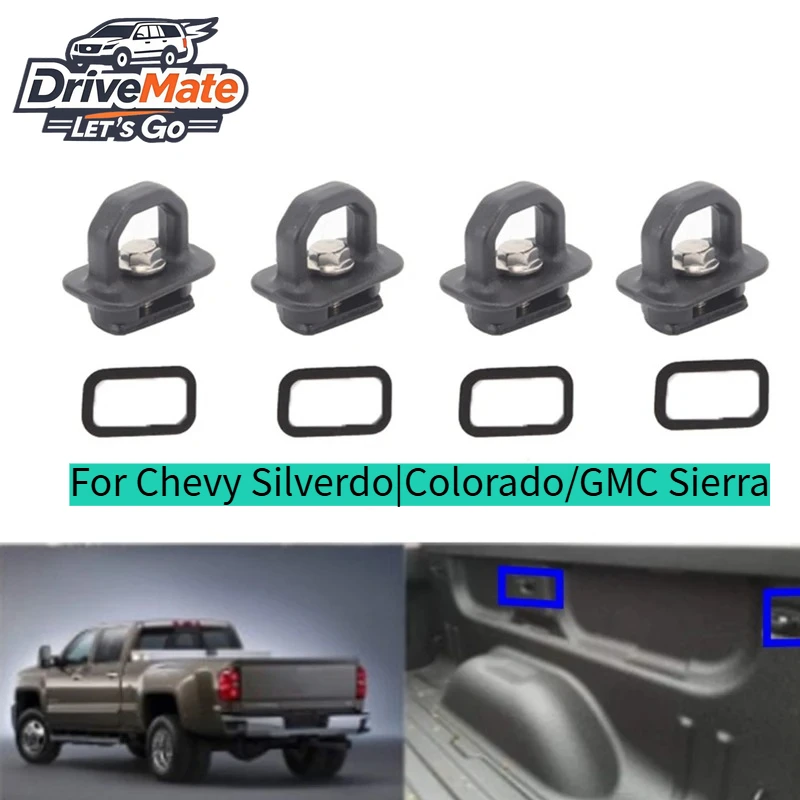 

Black Truck Bed Side Wall Anchors 4Pcs Set Tie Downs Anchor For Chevy Silverdo Pickup Anchor Truck Bed Easy Install Easy To Use