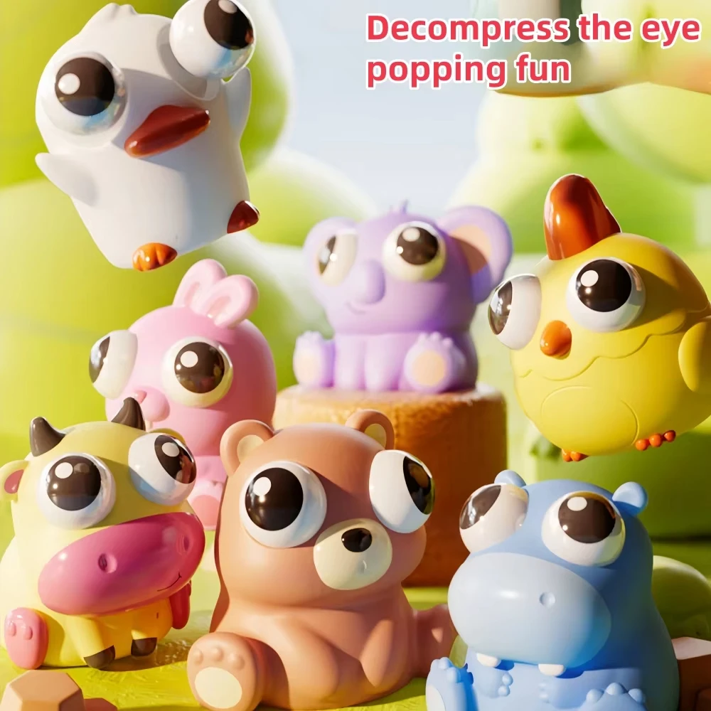 Pop - Eye Bouncing Cartoon Animal Toys: Ideal Outdoor Fidget Toys for Stress and Anxiety Relief, Perfect for Kids and Adults