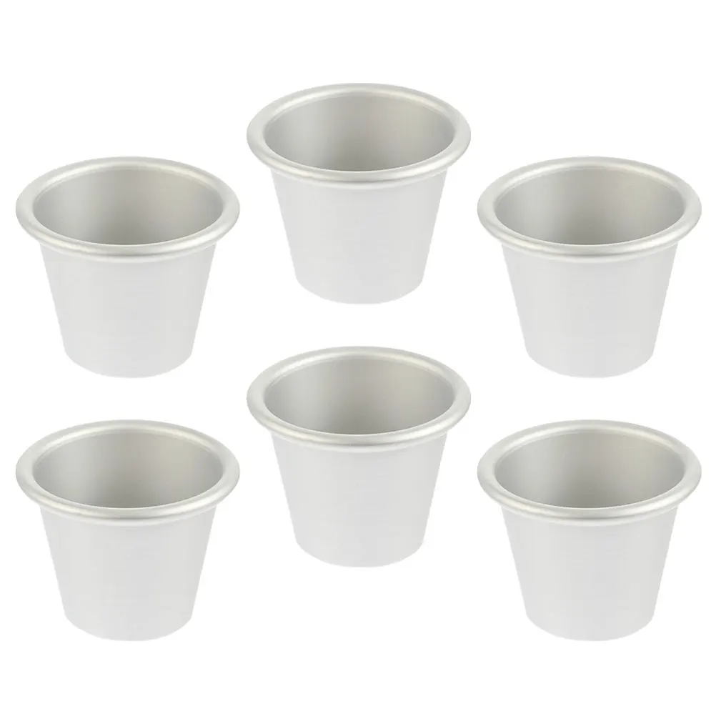 

6pcs Round Cake Mould Nonstick Aluminum Baking Pan For Pudding Egg Tart Bread Household Kitchen Tool Baking Accessories