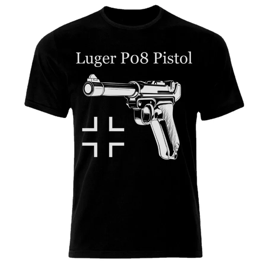 Sleeve  fashion manga new Germany  Luger P08 Pistol Handgun T-Shirt. Summer Cotton Short Sleeve O-Neck Mens T Shirt New S-5xl