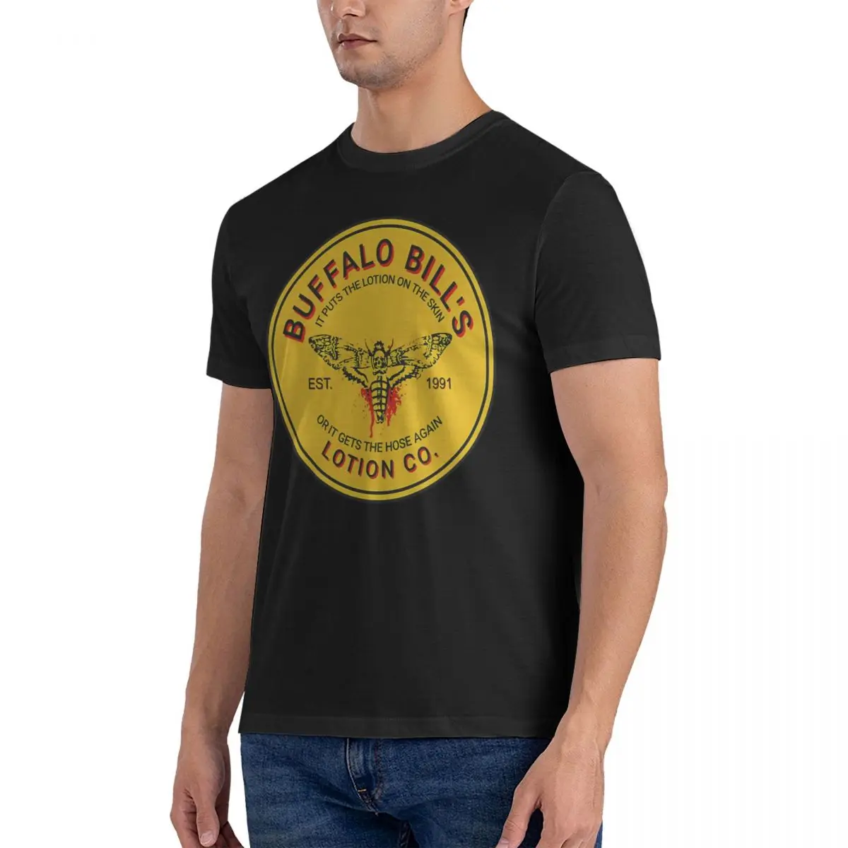 Buffalo Bill's Lotion Co. Men's T Shirts Buffalo Bill Awesome Tee Shirt Short Sleeve Round Collar T-Shirt Cotton Summer Clothes