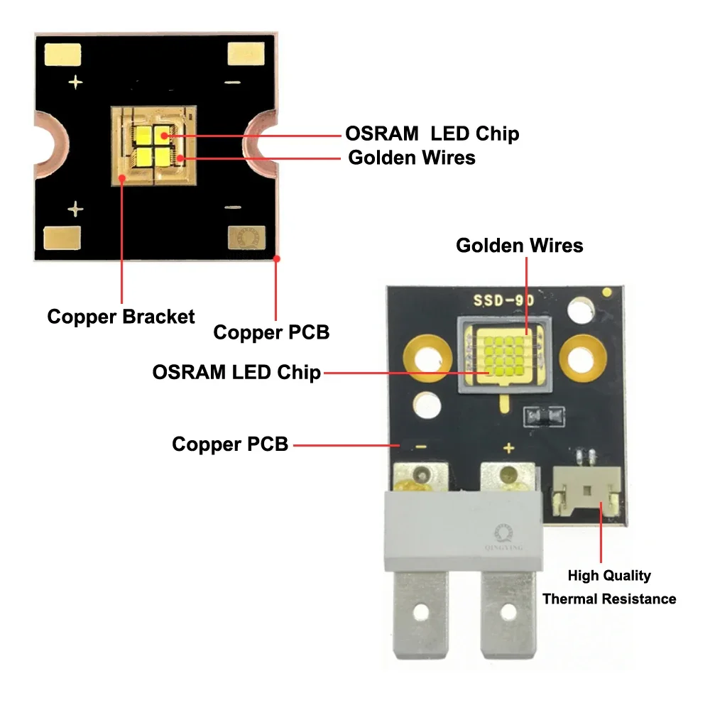 Imagem -04 - High Power Led Stage Light Chip para Mover a Cabeça Disco dj Lamp Projector 20w 40w 60w 75w 90w 120w 150w 200w 300w 400w 3v 5v 12v