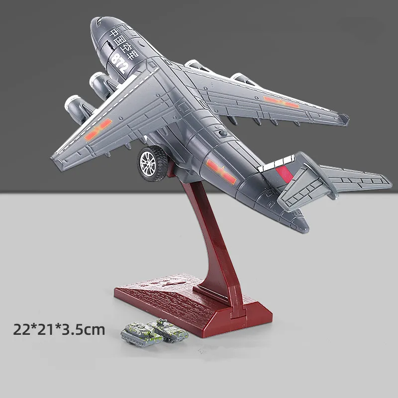 1: 200 alloy pull back Y-20 transport aircraft model,high-quality collectible ornaments,simulated sound and light airplane toys.