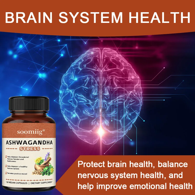 Organic Ashwagandha Root Extract Capsules - Herbal Supplement for Stress Relief, Energy Support, Mood Balance & Sleep Health