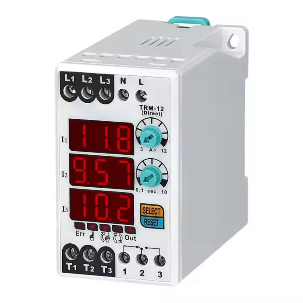 TRM-03 12 25 Digital Overload Relay 220V Manual For Semi Auto For Reset Current Protection Device For Motor Phase Asymmetry DIN