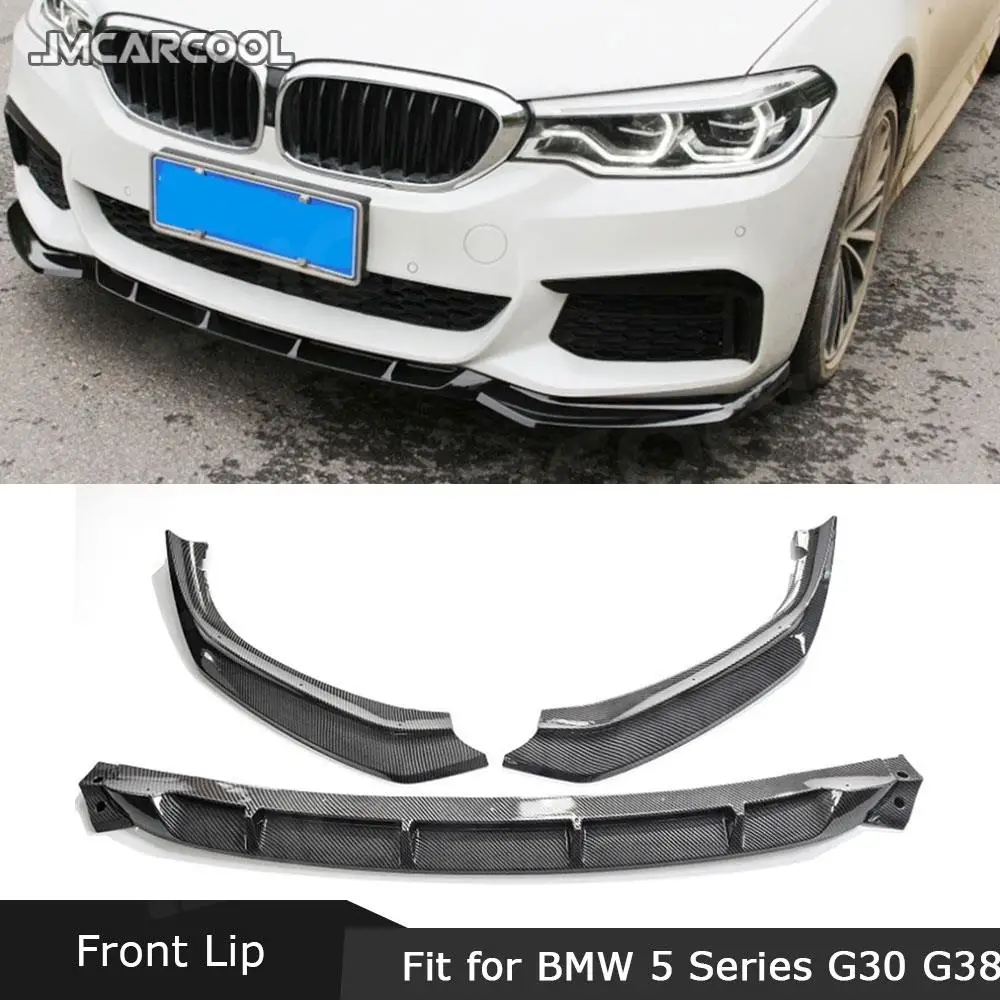 

ABS Carbon Look Material Front Bumper Lip Car Decoration For BMW 5 Series G30 G31 G38 540i M Sport 2017 2018 2019