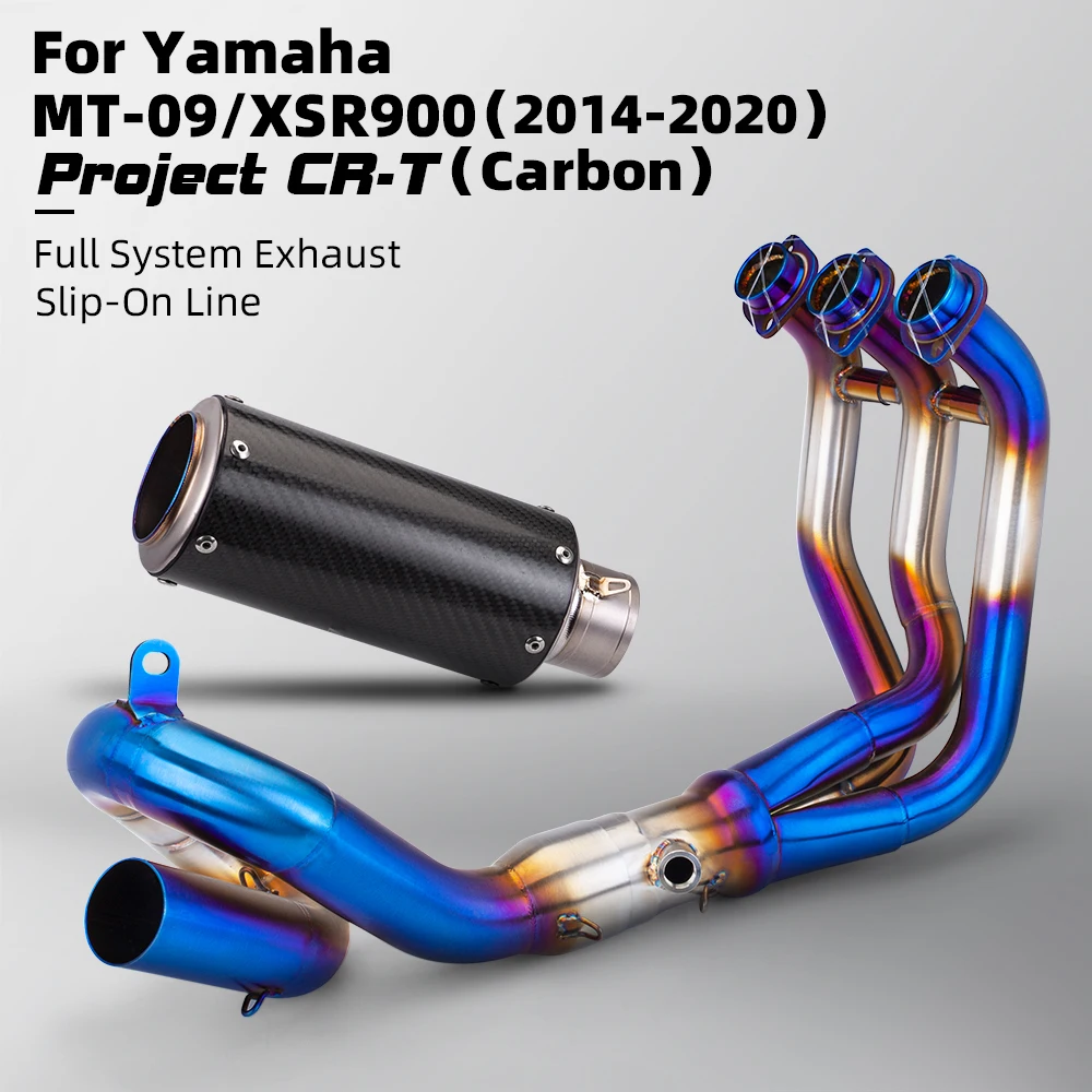 For YAMAHA MT09 FZ09 XSR900 Slip On 51MM Donut Front Tube Link Pipe Connect Original full Motorcycle Exhaust System