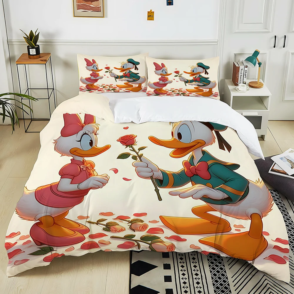 Imagem -04 - Disney-impresso Bedding Conjunto For Children Duvet Cover Bed Quilt Cover Daisy Duck Donald Duck Full Size Bedroom Decor Birthday Gift Pcs