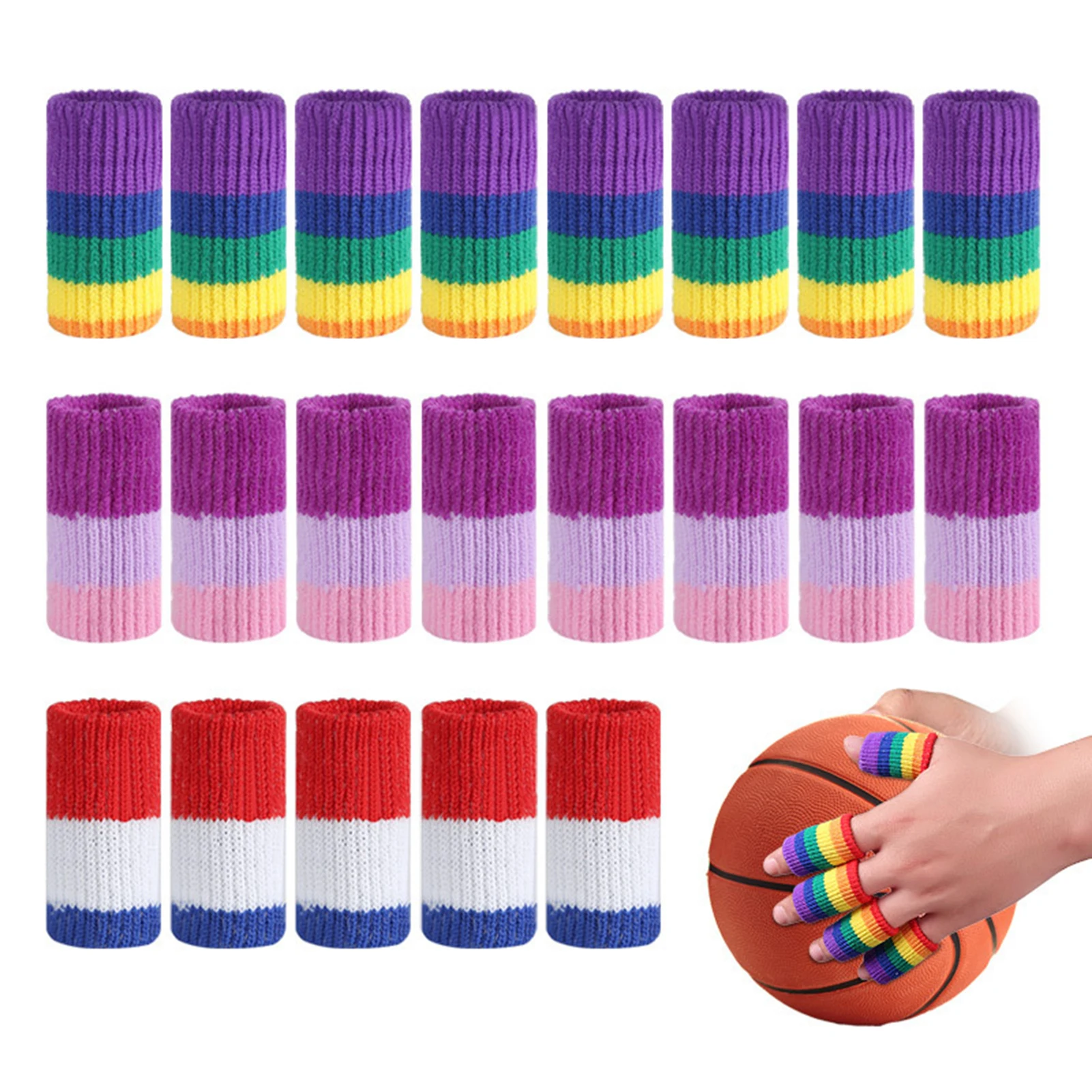 10Pcs Knitted Sports Finger Sleeves Arthritis Support Finger Guard Basketball Volleyball Finger Sleeves Knuckle Protect Sleeves