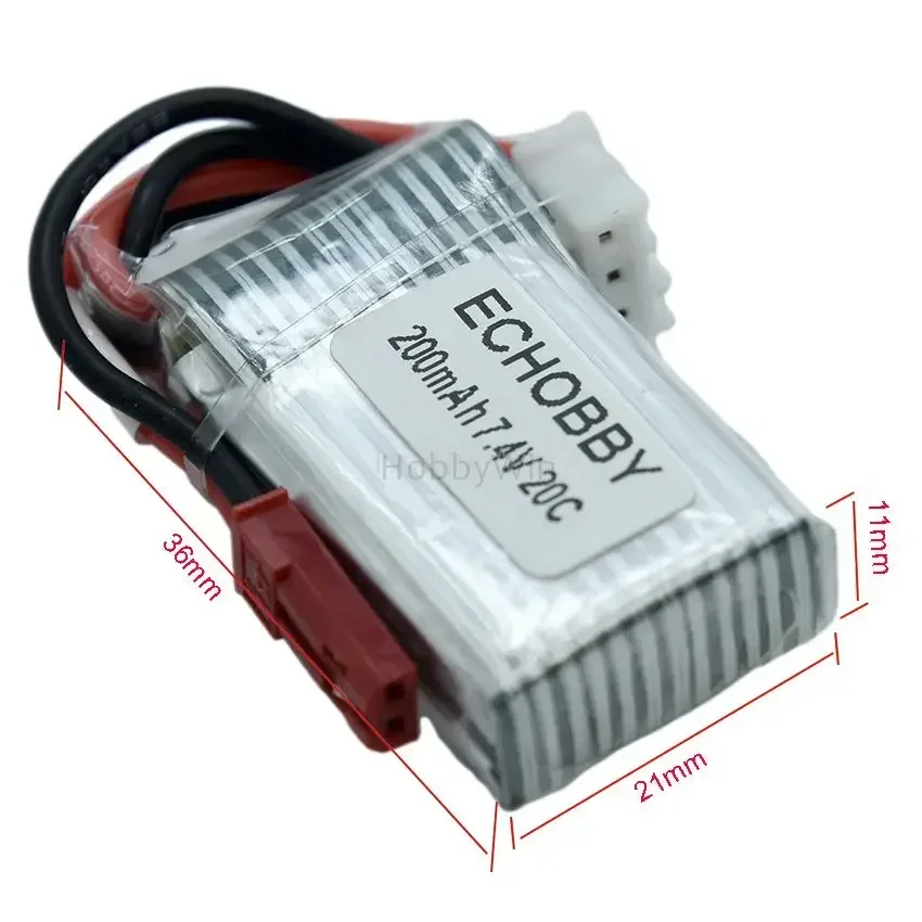 2S 7.4V 200mAh 20C LiPO Battery JST plug for mini RC helicopter Quadcopter Racing FPV Drone