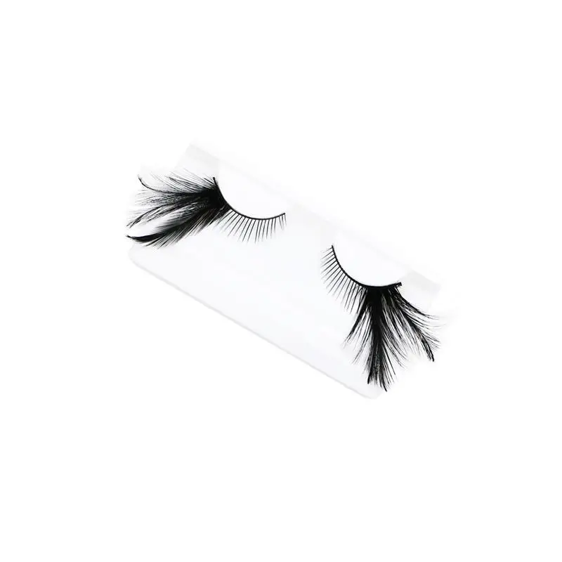 1 pairs Black Feather Natural long false eyelashes cross winged lengthened exaggerated stage false eye Lashes makeup tool YM77