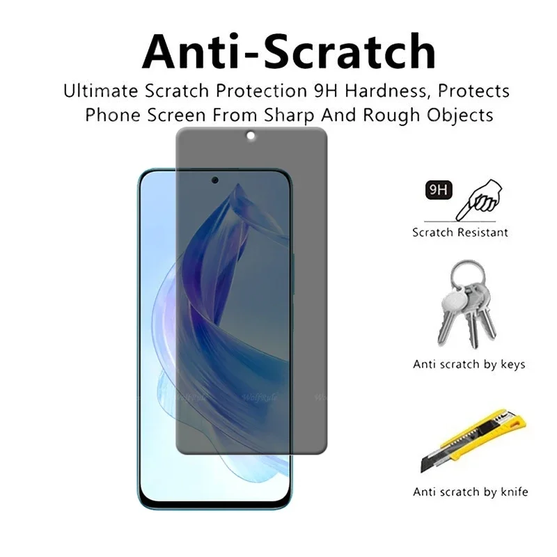 1/2/3/4Pcs For Honor 90 Lite Glass Huawei Honor 90 Lite Tempered Glass 9H Privacy Anti-Spy Glue Screen Protector Honor 90 Lite