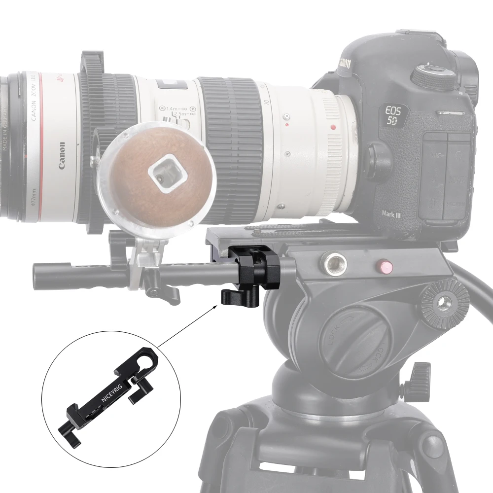 Niceyrig Manfrotto Standard Dovetail Clamp with 15MM Single Rod Clamp for Follow Focus