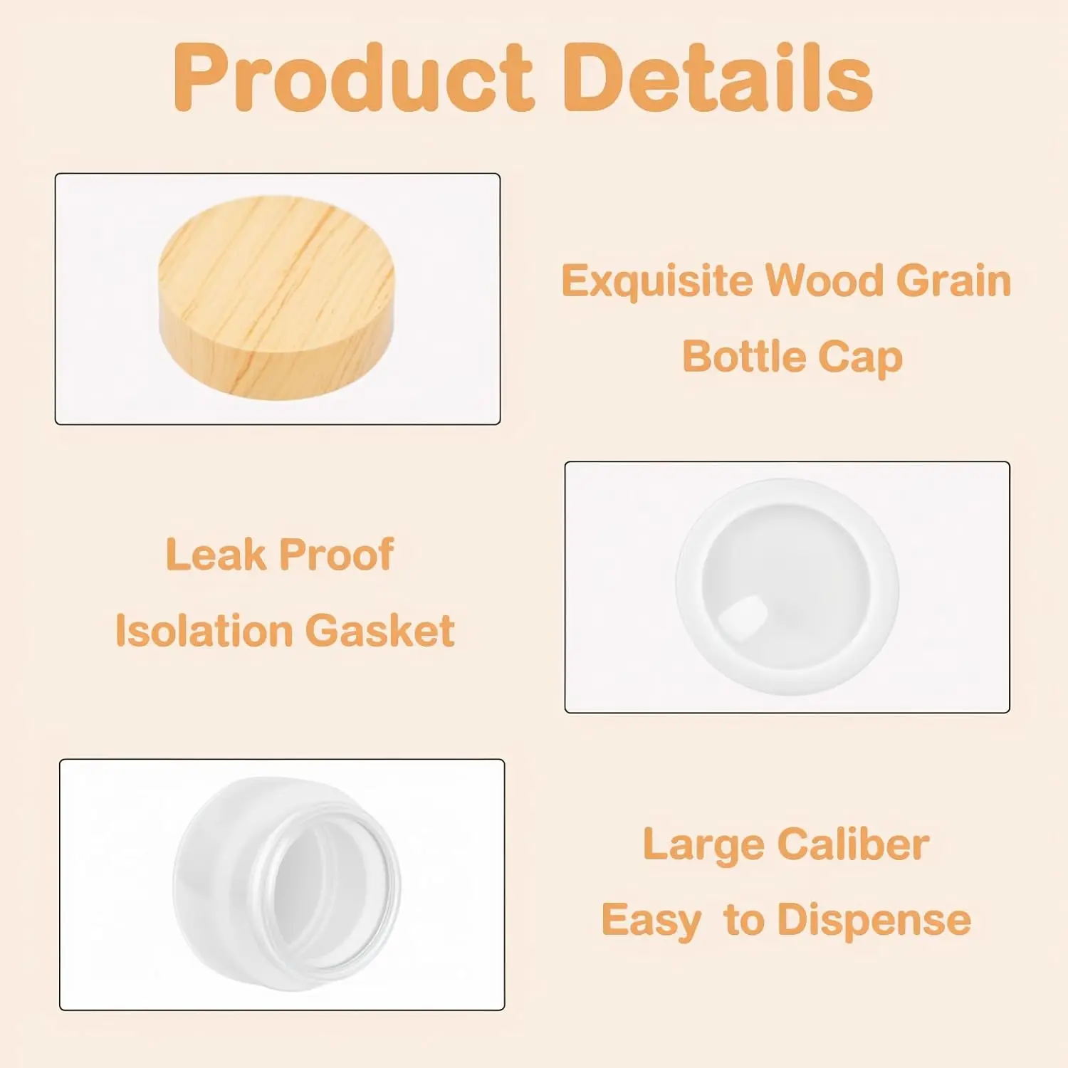 Barattoli di vetro smerigliato da 10 pezzi con coperchi in legno Contenitore cosmetico per crema a prova di perdite Bottiglia di stoccaggio riutilizzabile Fiala da viaggio portatile