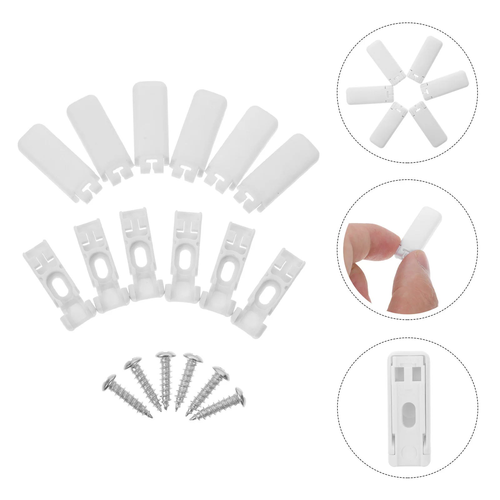 

1Set Pleated Blind Base Set Heavy Duty ABS Material Easy Install No Tools Required for Home Office Commercial Spaces Pleated