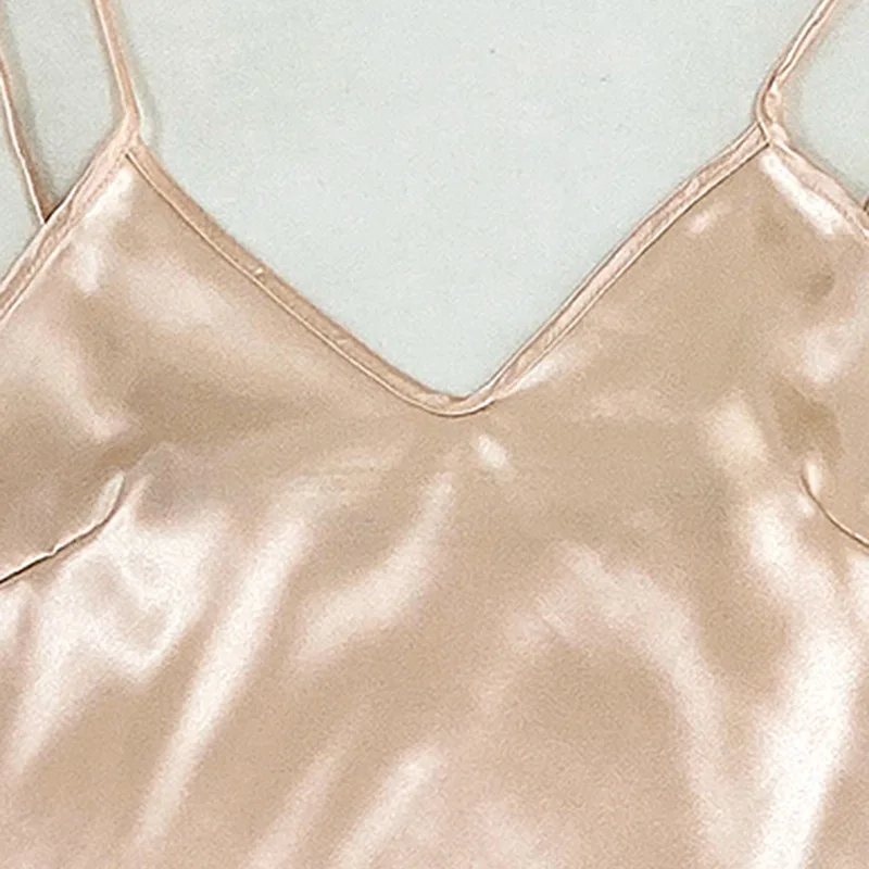 Thin Three-piece Women's Pajamas Spring Summer Ice Silk Sexy V-neck Halter Shorts Long Pants Home Wear Casual Soft Pajamas Set