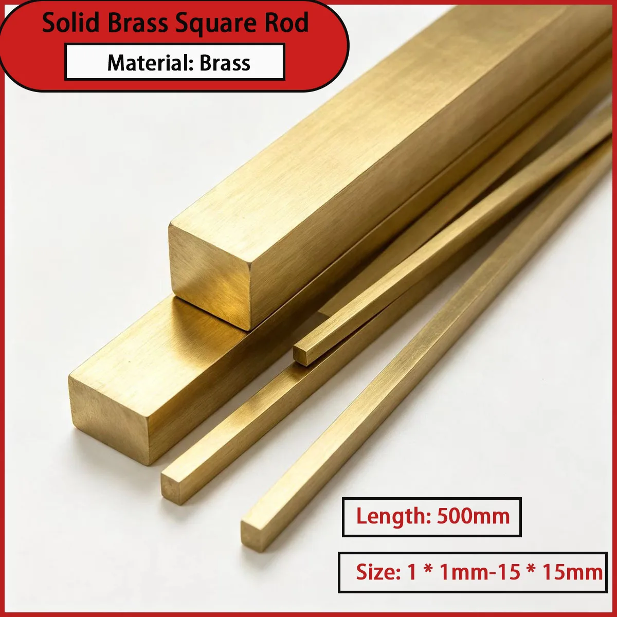 1*1mm-15*15mm brass solid square rod for precision hardware accessories, mechanical connectors, etc